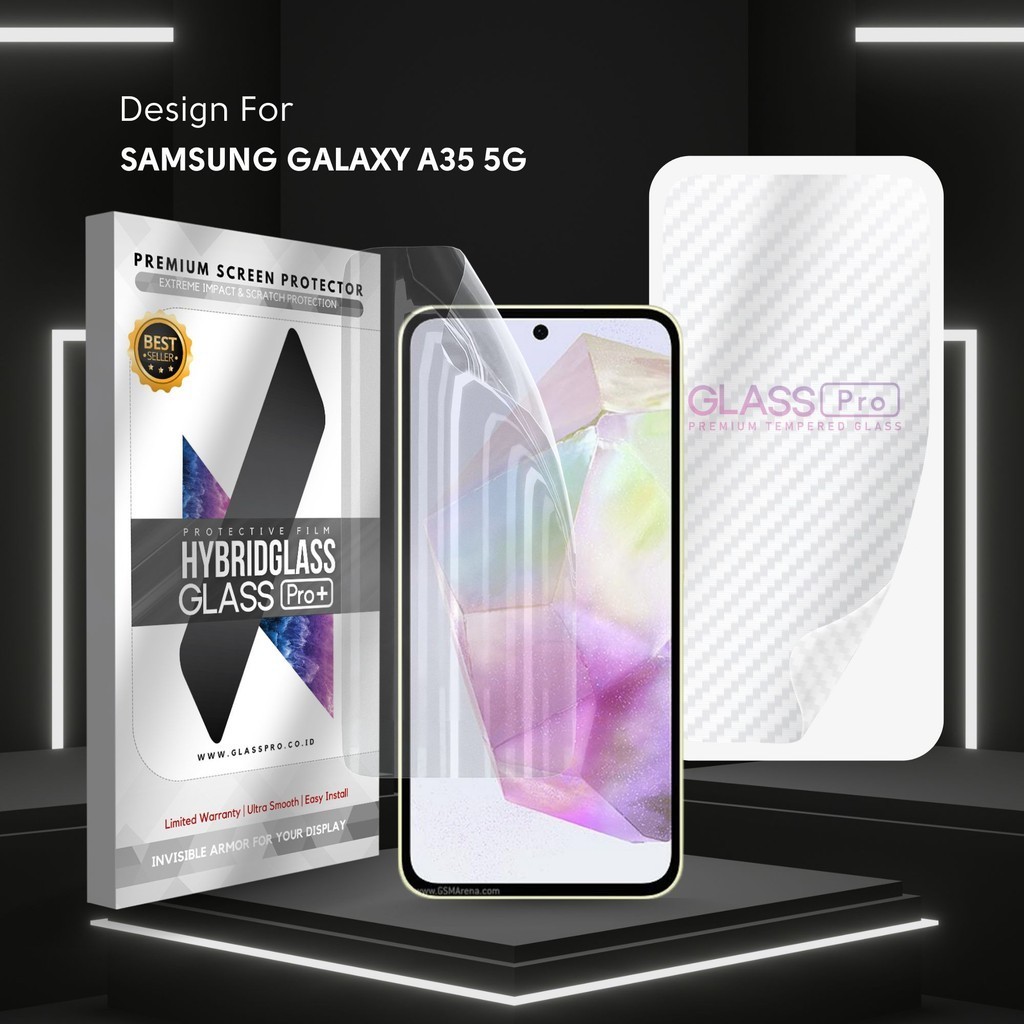 Hybrid Glass Premium Anti Gores Hydrogel Samsung Galaxy A35 5G Full Cover Screen Protector Glass Pro