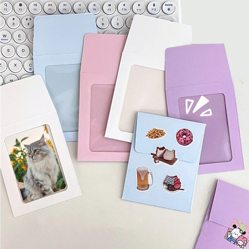 

10pcs/pack Candy Color Envelope Card Sleeve Kpop Idol Photo Card Holder Kpop Toploader Protective Bag Cards Packaging Bag