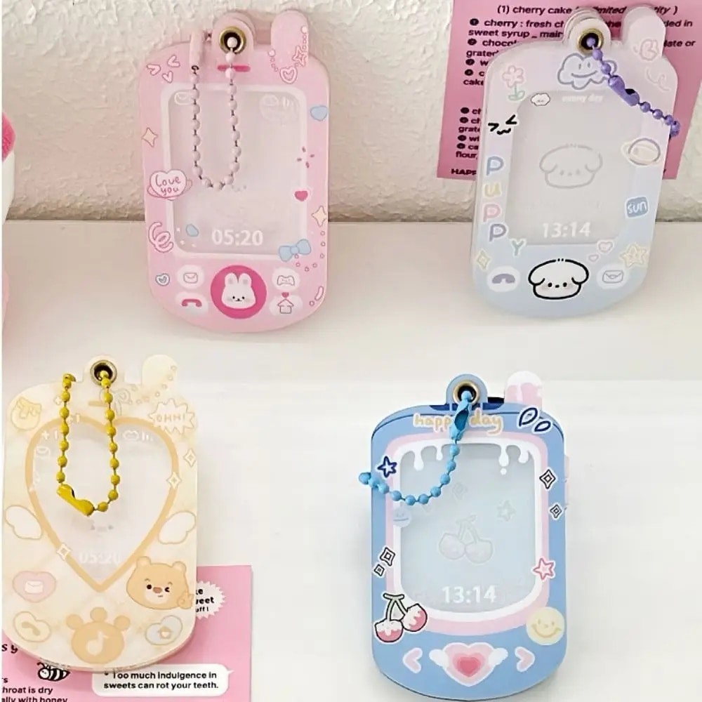 

Mini Phone Photocard Holder Kpop Idol Photo Card Frame Kawaii Hanging Picture Card Holder Acrylic Display Photocard Protector
