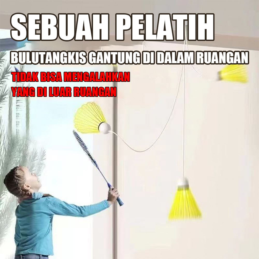 Alat Latihan Perangkat Latihan Tunggal Bulutangkis Set Badminton Trainer Practice Rumah Dengan Lamp