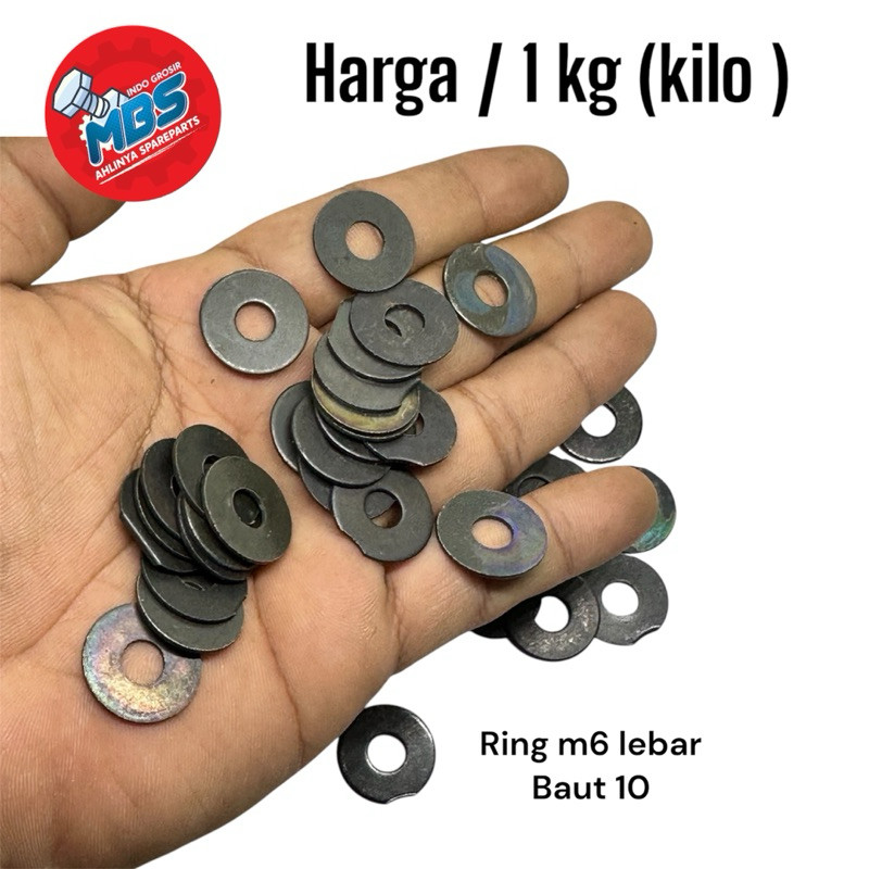 MBS WASH RING KILOAN M6 BAUT 10 harga /kg motot mobil dll hitung / kilo