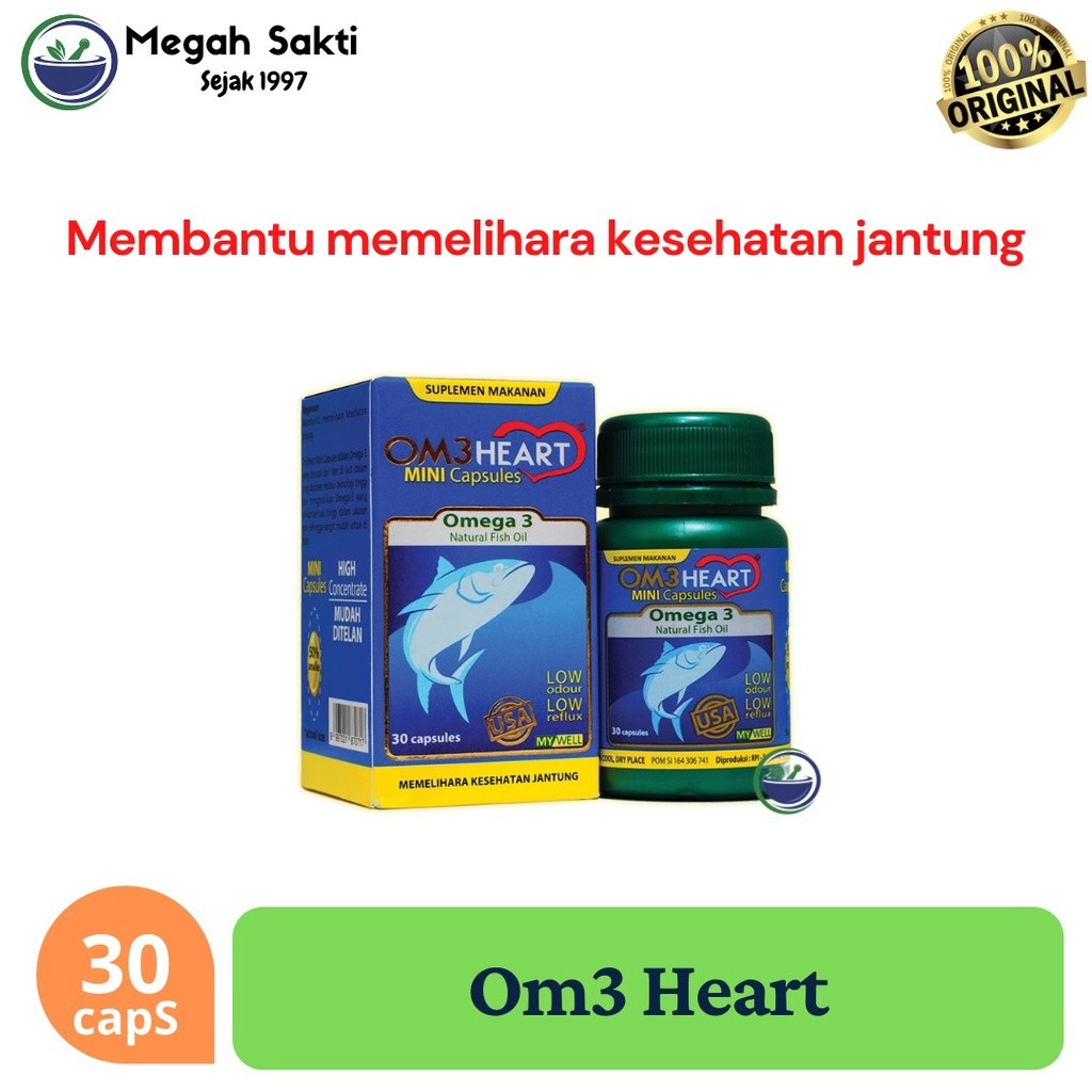 SuryaSakti - Ome Heart - Om3 Heart - Om3heart - Omeheart Omega 3 isi 30