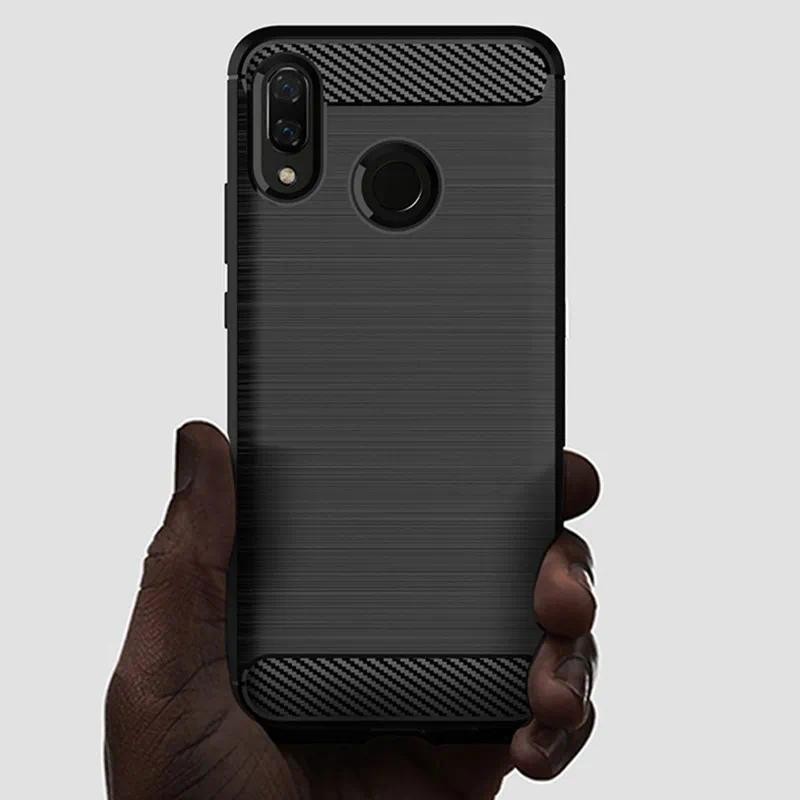 New Phone case Fashion Huawei Y9 2019  Huawei Y8S Back cover Soft Carbon Fiber Texture TPU Case Hard