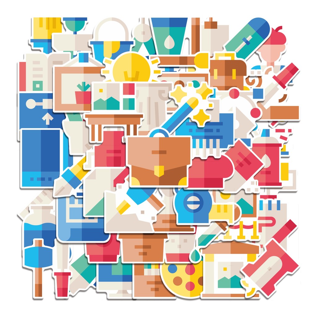 

COD 50 Pcs Stiker Artist Studio / Studio Seniman Lucu Anti Air Untuk Dekorasi Notebook Sepeda Skateboard Handphone