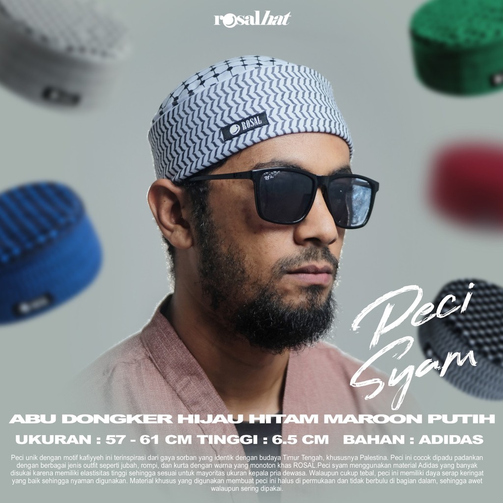 Rosal Peci Syam Peci Kopiah Songkok Kopeah Topi Haji Sholat Muslim Shalat Santri Desain Unik Lebaran