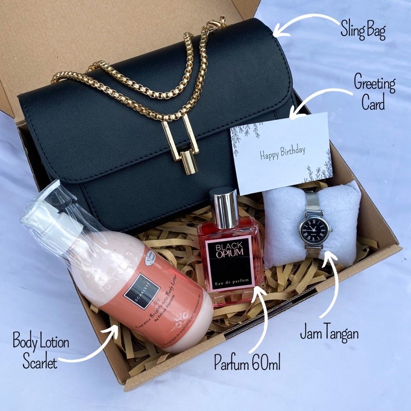 [MD-ST]HAMPERS TAS CEWEK DAN SCARLETT/HADIAH ULANG TAHUN CEWEK/GIFT BOX CEWEK/KADO ANNIVERSARY/KADO 