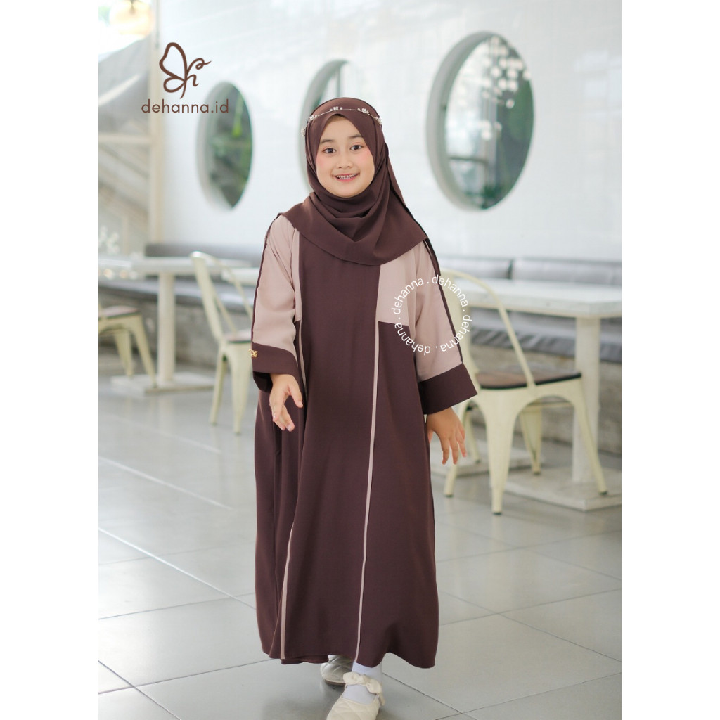IKG52 Baju Gamis Abaya Anak Perempuan Bahan Anti Uv Umur 2 - 12 Tahun Model Batwing Terbaru