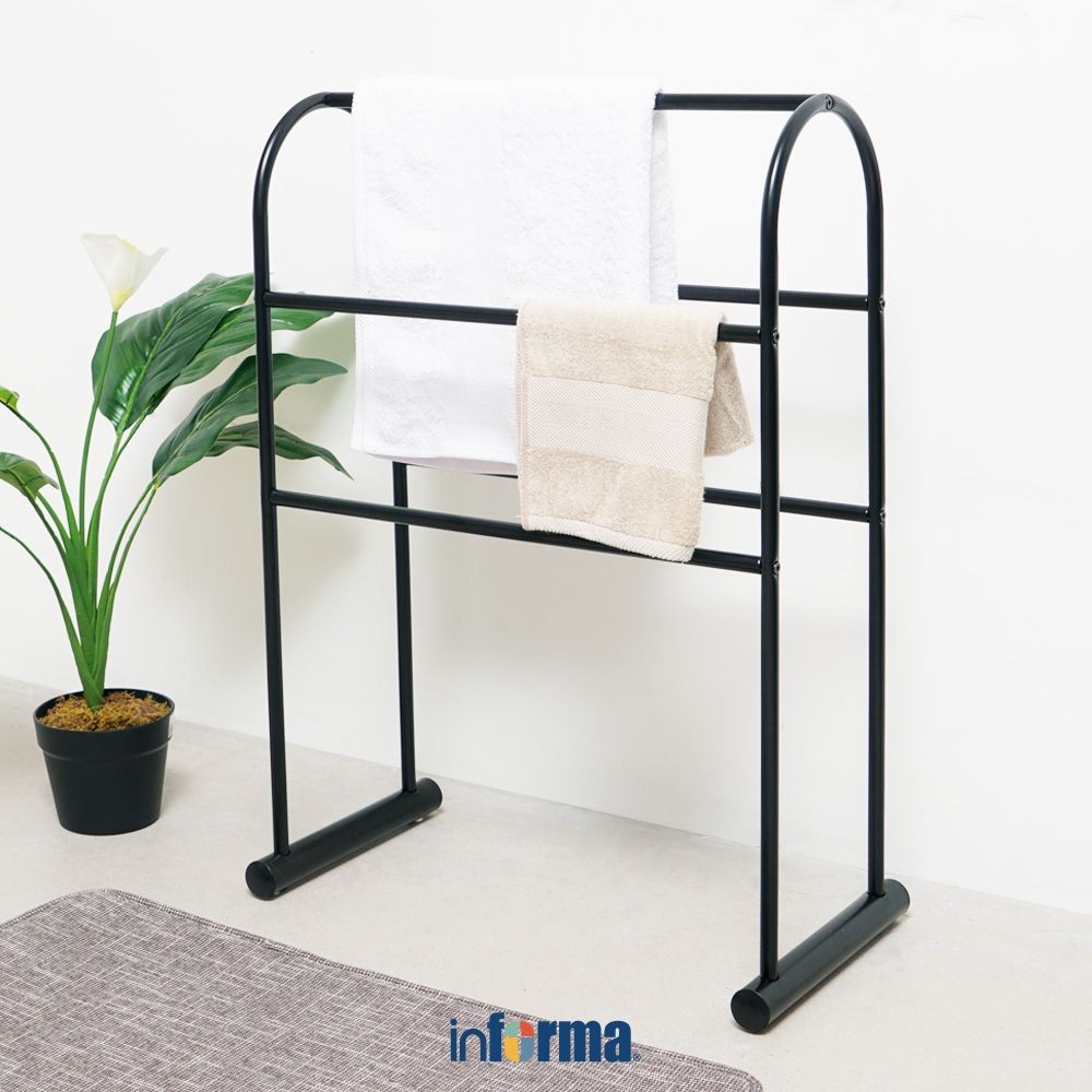Informa Jemuran Handuk Indoor 60x29.5x81 cm - Hitam Tempat Jemur Anduk Drying Kain Lap Badan Mandi T