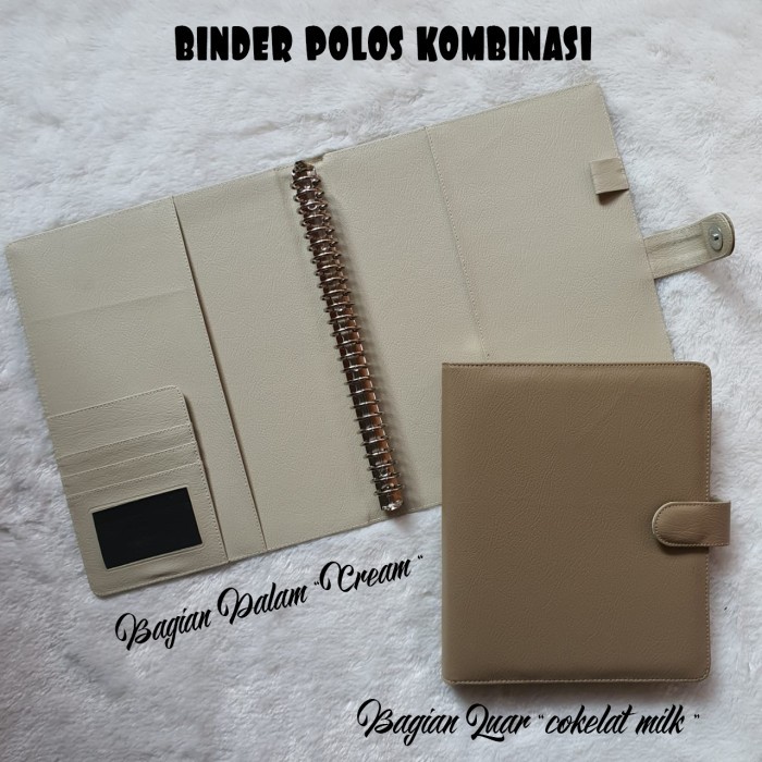 

[BUY NOW] BINDER POLOS KOMBINASI 3 WARNA PILIHAN A5 DAN B5 - Mocca-Krem, A5/20 Holes