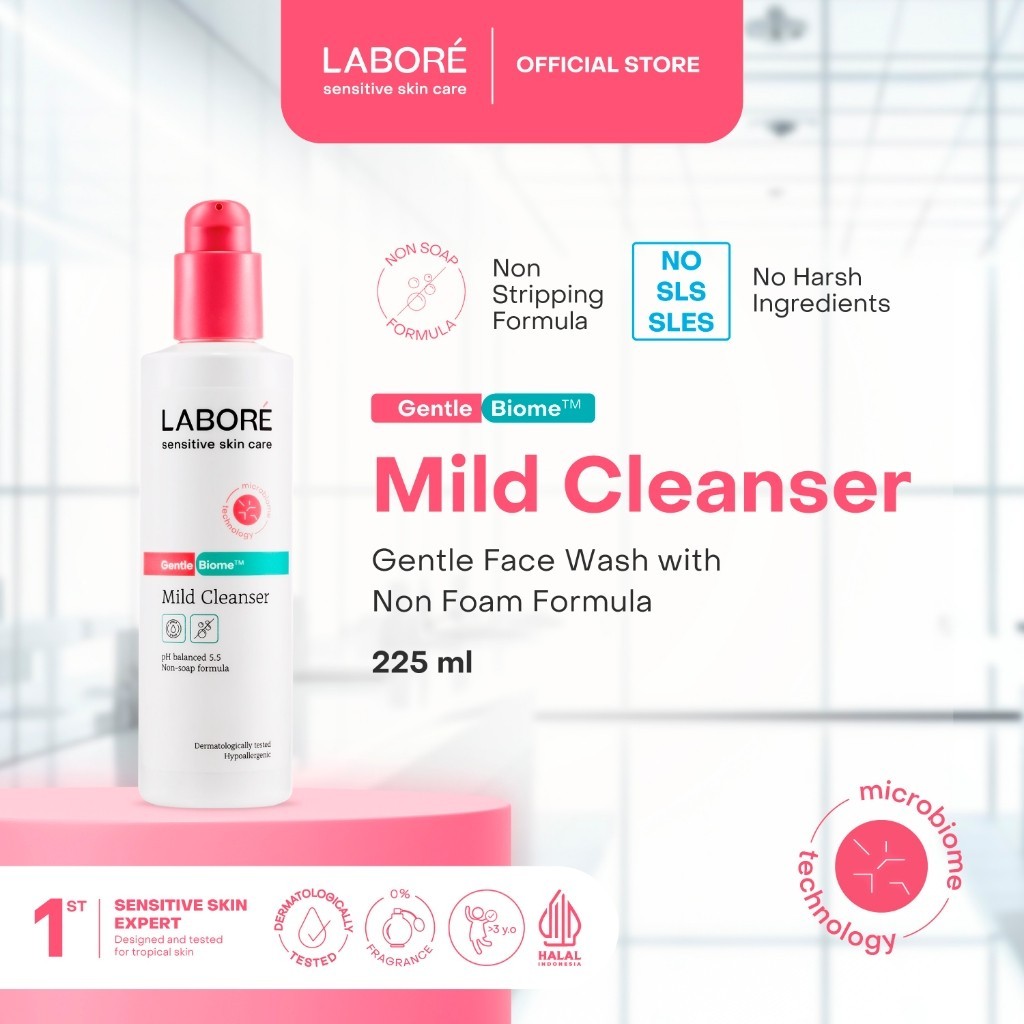 Labore GentleBiome Mild Cleanser for Sensitive Skincare 225ml 15ml 100ml- Pembersih Wajah face wash