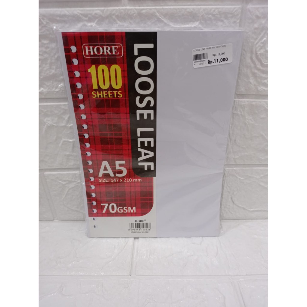 

KERTAS/ KERTAS BINDER/ LOOSE LEAF HORE A5-100 POLOS 62231987