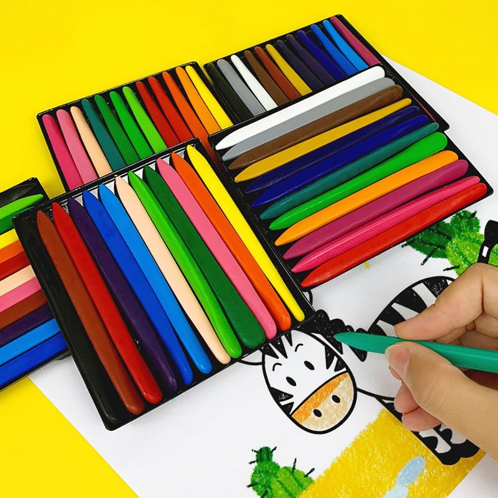 

6/12/24/36 Colors Non Dirty Hand Washable Triangular Plastic Crayon Student Oil Painting Stick Early Childhood Education Tools