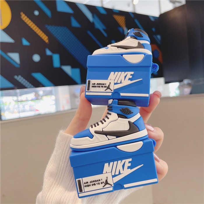 =Limited Stok= [martstrong247.id] Airpods Case 3D Nike Air Jordan 1 High Travis Scott Blue Gen 1 2 3