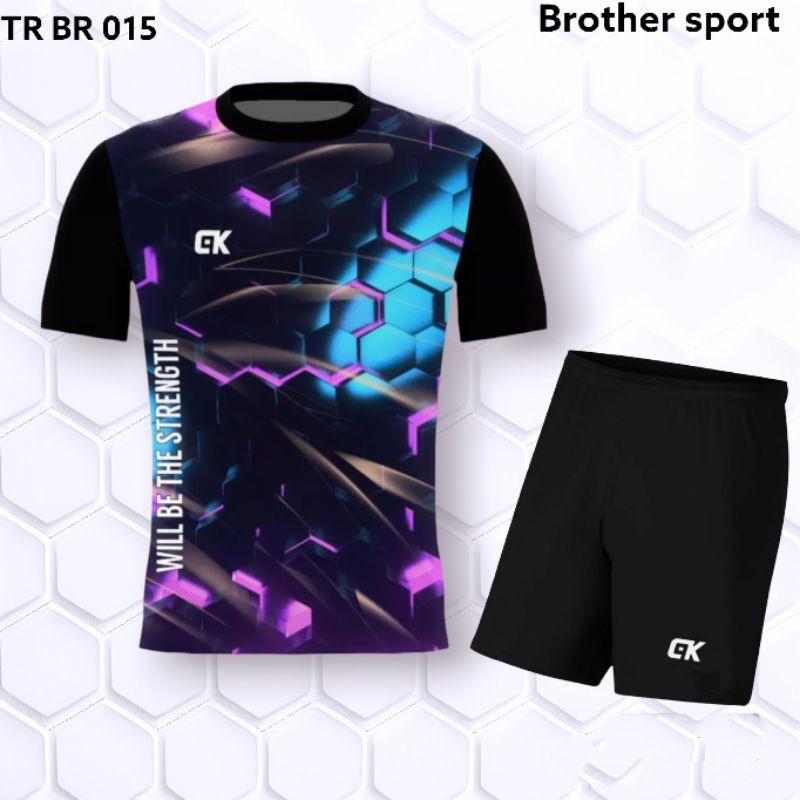 Cod Atasan & Stelan Baju Olahraga Pria/Wanita Baju Badminton Baju Voli Pakaian Olahraga Dewasa Print