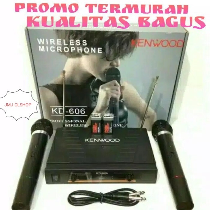 Agen MIC TANPA KABEL KENWOOD KD 606 DOUBLE MICROPHONE WIRELESS KD606
