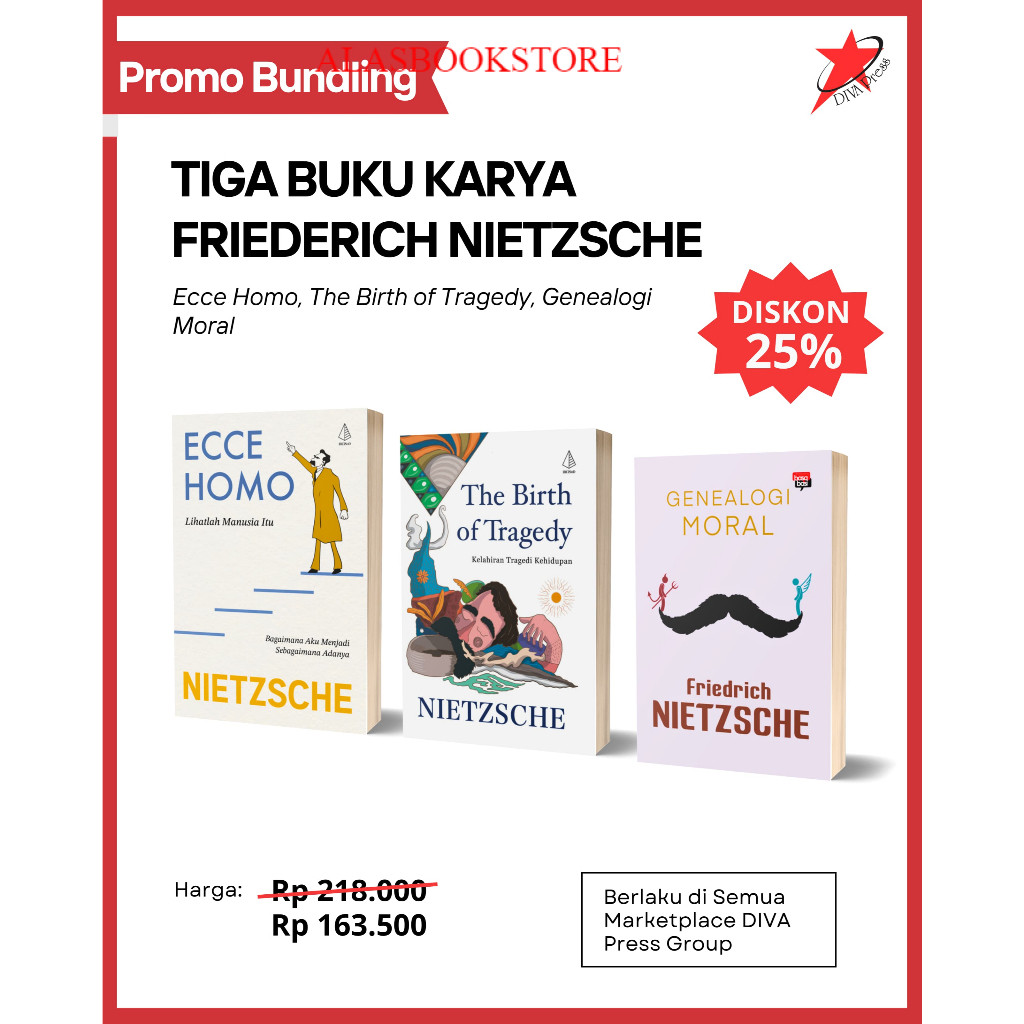 DIVA Press Paket Buku Nietzsche Ecce Homo The Birth Of Tragedy Genealogi Moral