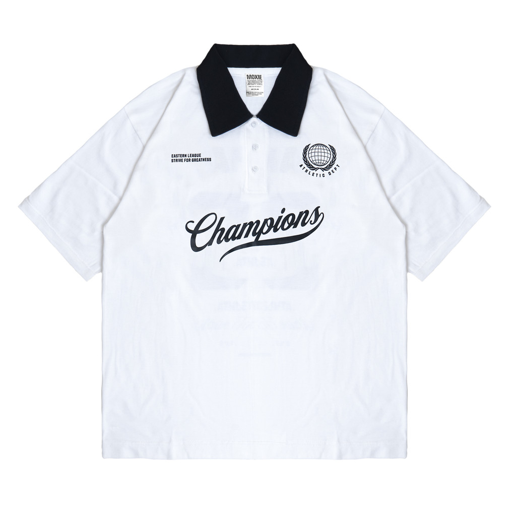 Moxie Champions Oversized Polo T-shirt - White