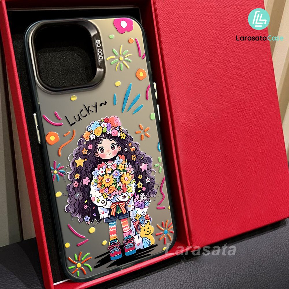 Casing ponsel gadis bunga kartun lucu anti jatuh cangkang keras cover untuk Xiaomi Redmi9 9i 9a 9at 