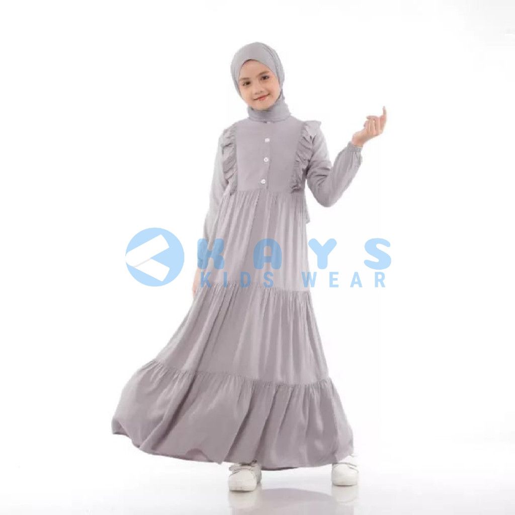 KFR84 KAYS -  Gamis Anak Hitam Perempuan Premium Umur 11 12 Tahun Model Terbaru