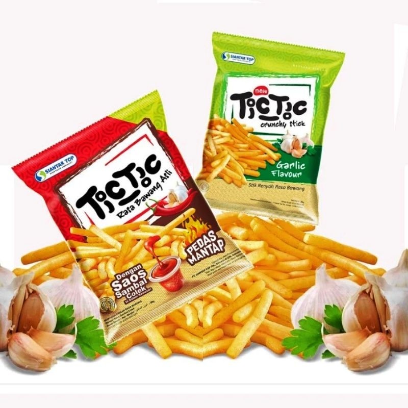 

Siantar top TIC TIC Snack cruncy rasa bawang kemasan 65 - 70 gram - ABH