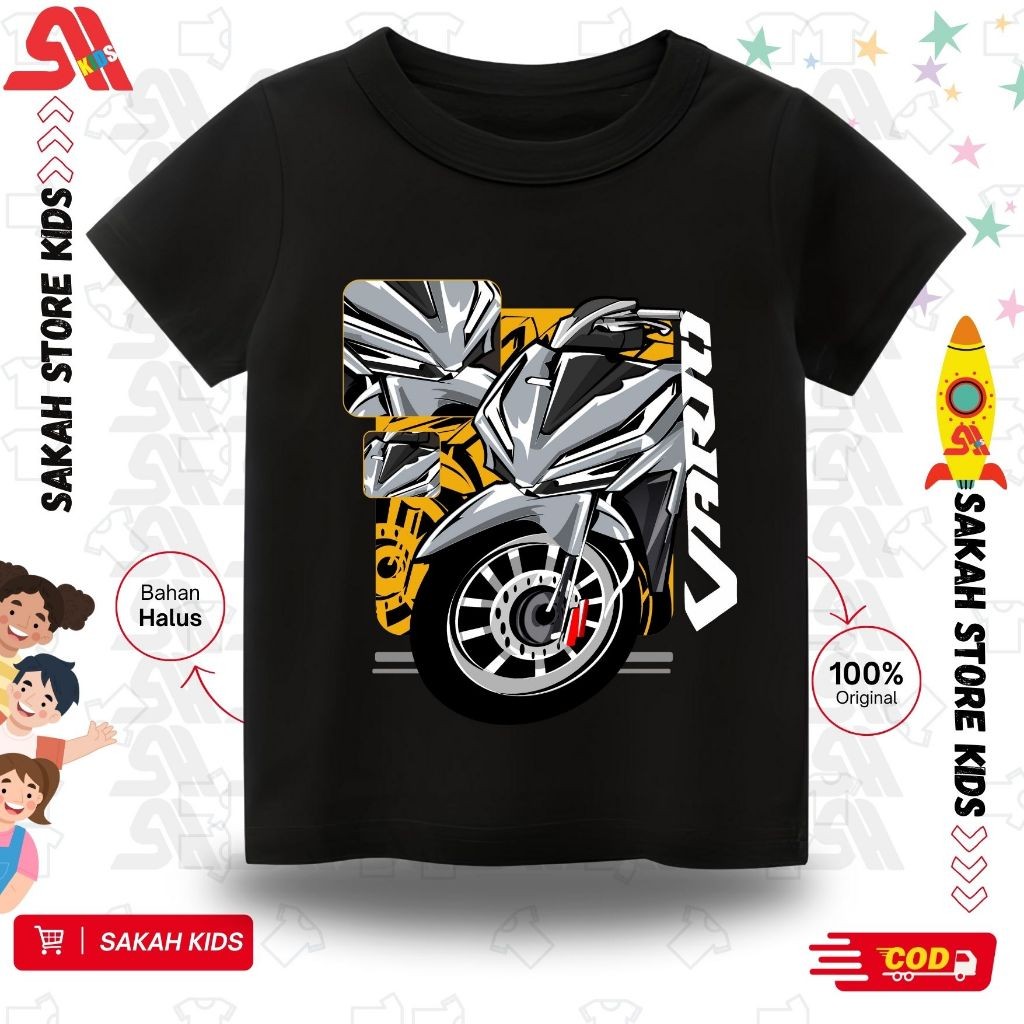 Kaos Anak Custom Nama MOTOR VARIO 150 NEW 3 Bahan Katun Combed 30S