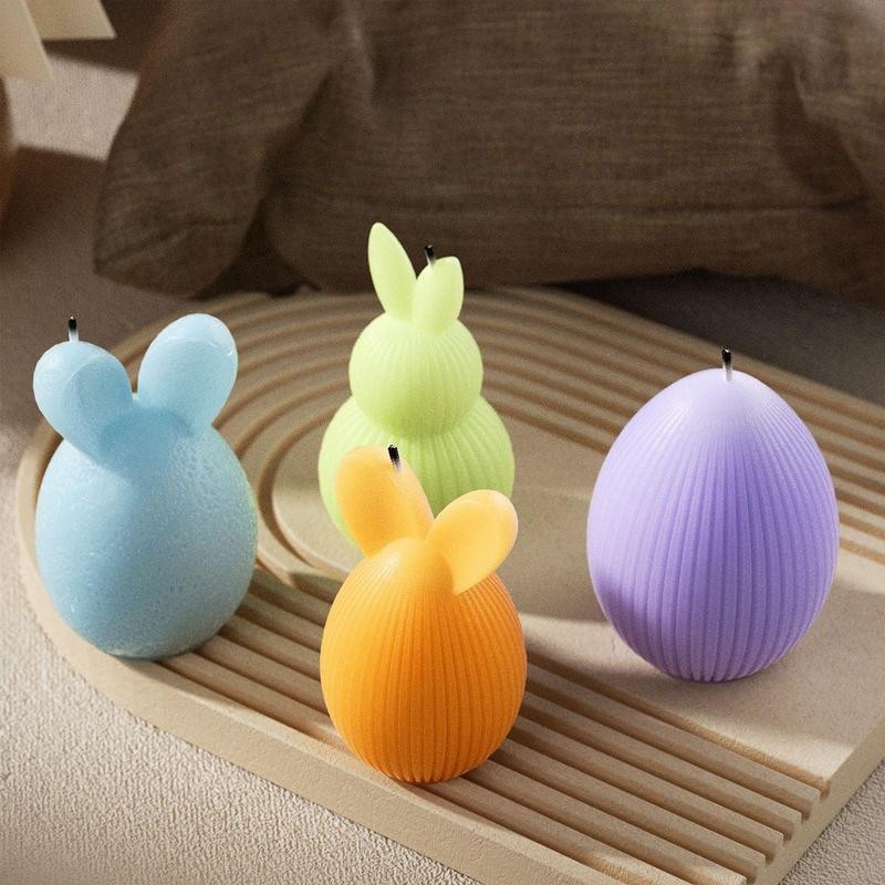 

Easter Egg Silicone Mold Bunny Egg Shape Candle Plaster Ornament Mold Easter Decoration Candle Making Supplies