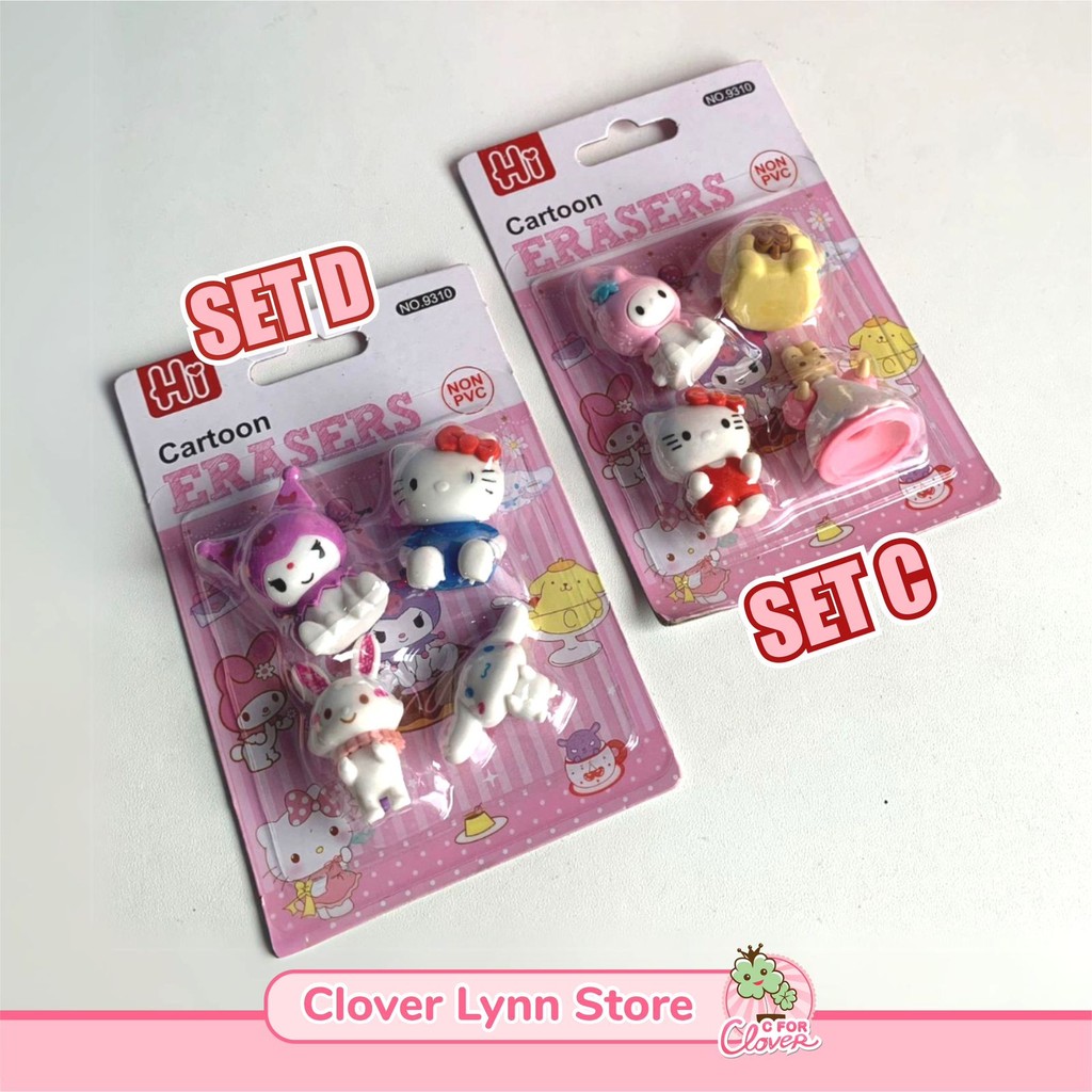 

CUTE CHARACTER ERASERS SET penghapus stationery karakter lucu