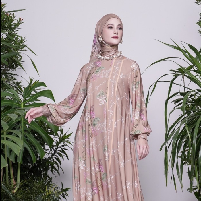 Dress Muslim Mandjha Ivan Gunawan - Sorume Dress Brown | Abaya gamis - XL