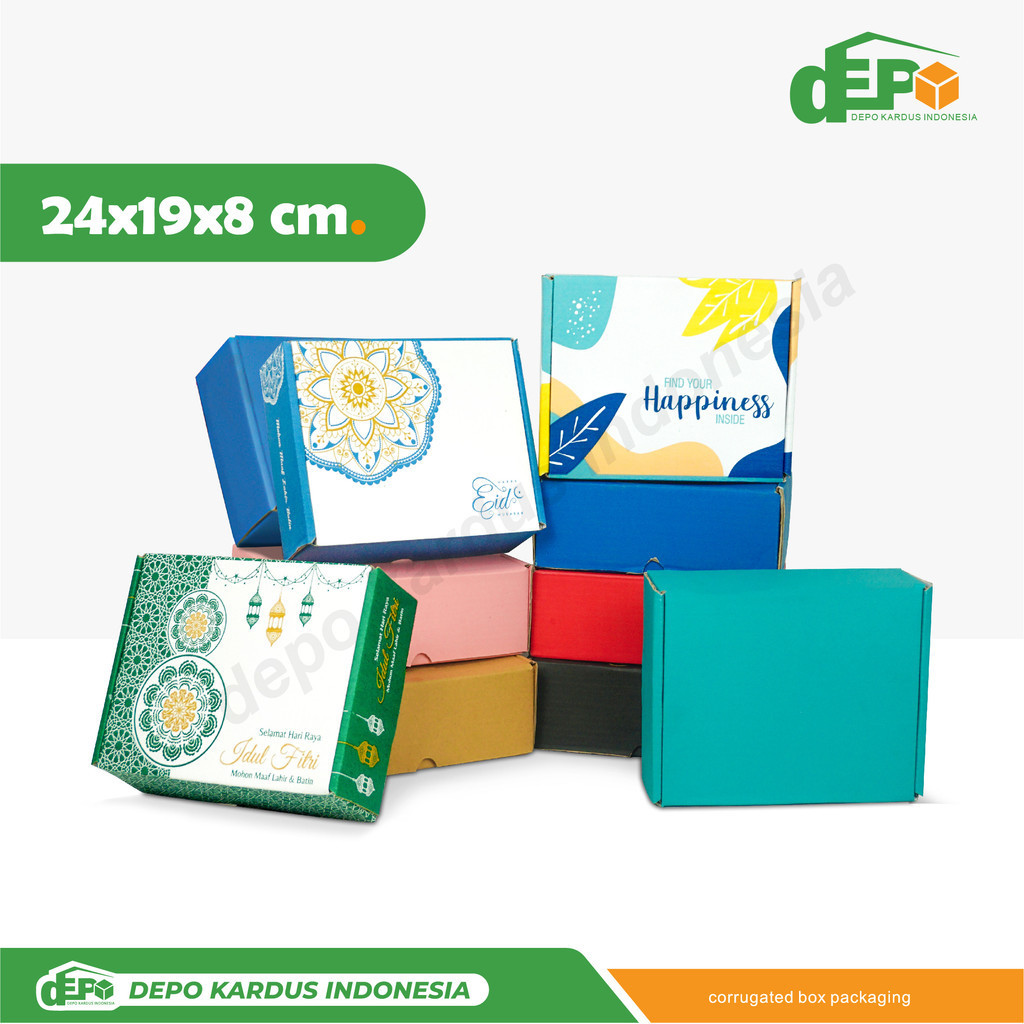 

Box 24x19x8 cm Kardus/kemasan/Hampers/box hoodie/box mukena/box hijab/idul fitri/eid mubarak/box lebaran/box parcel/tinggi8