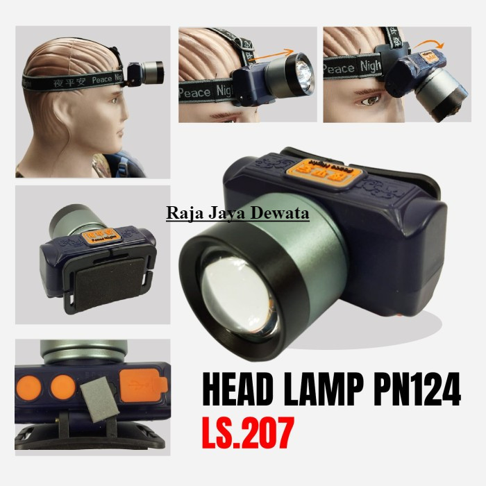 Senter Lampu Kepala Headlamp Waterproft Laser Putih USB LED / Senter Kepala Led