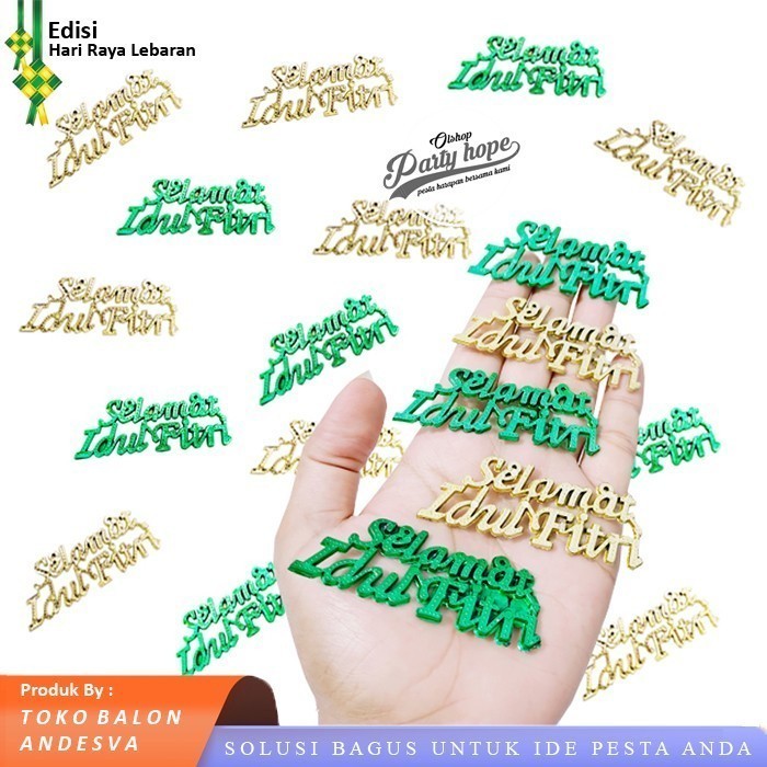 

hiasan Parcel lebaran tulisan selamat idul fitri / Emblem Hampers Lebaran akrilik
