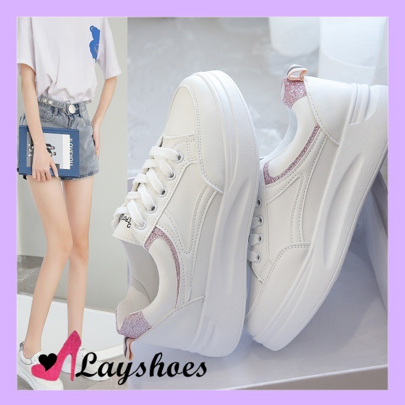 LAYSHOES SEPATU  KEKINIAN Sepatu Putih Wanita Kasual Sneakers Cewek Tali Blink Sepatu Perempuan Polo