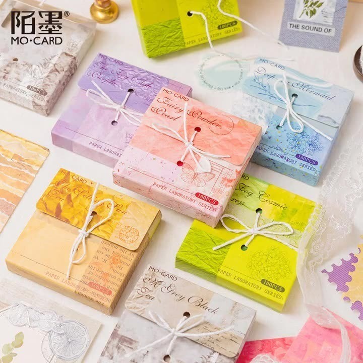 

[Gongjin] 100 Lembar Paper Laboratory Deco Paper Kertas Dekorasi DIY Scrapbook Bujo Vintage