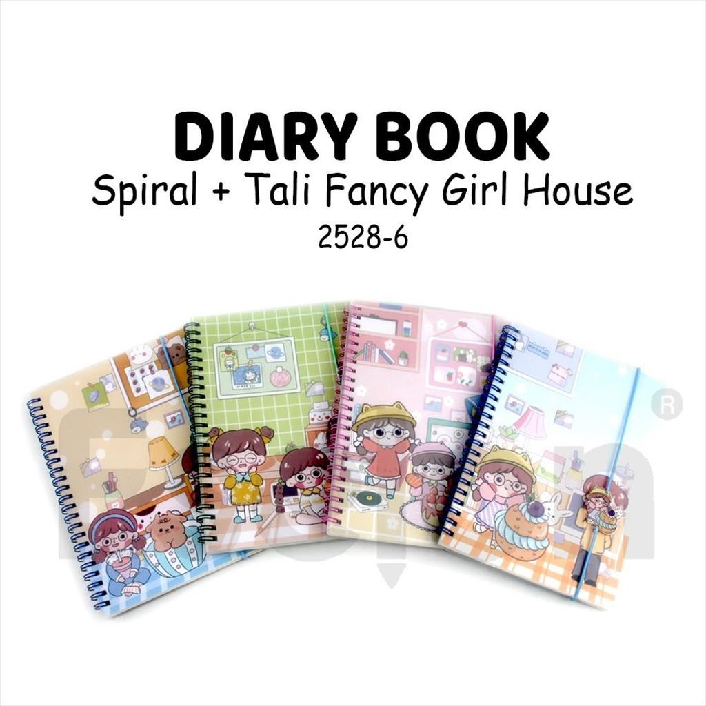 

[MaxMart] Diary / Notebook Spiral A5 + Tali Girl House 2528-6 / Notebook 80lbr A5