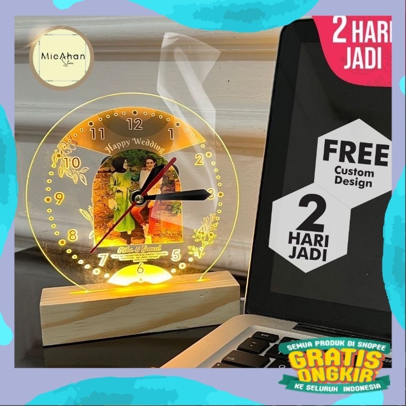 Hampers Jam Acrylic Kado Ulang Tahun Cewek Giftbox Custom Foto Murah Hadiah Anniversary Ultah Pacar 