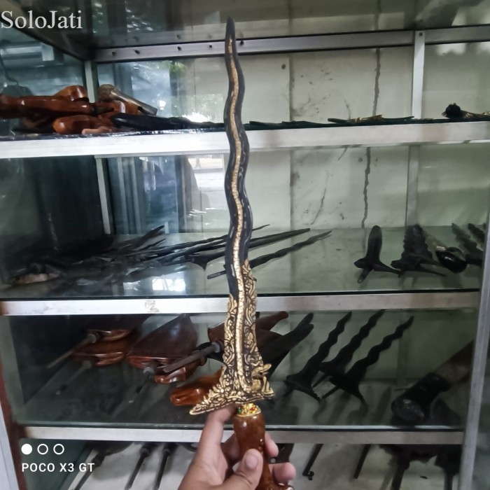 

keris panimbal naga raja kinatah ems full kuningan bk megantara sengk antik