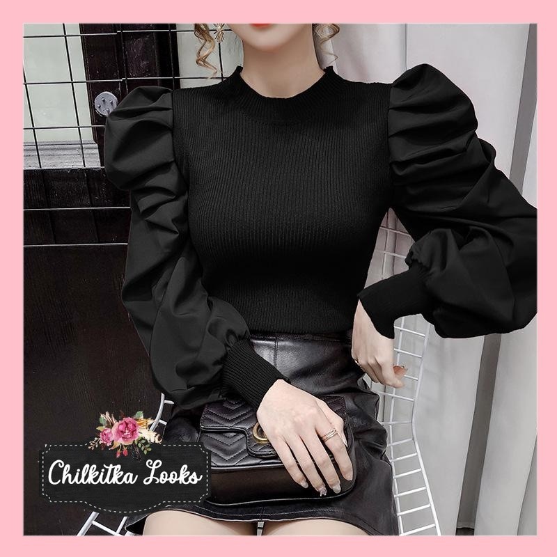 CHILKITKA LOOKS KOREAN FASHION STYLE Damita Blouse Rajut Wanita Baju Ramadhan Muslim Hijab OOTD Leba