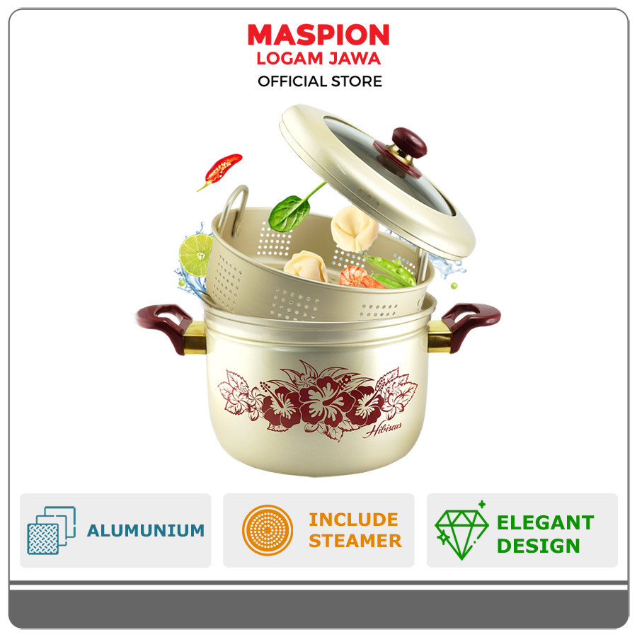 Maspion Panci Steamer Alumunium Pancaguna Champagne Gold