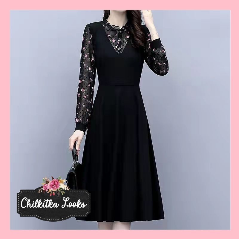 CHILKITKA LOOKS FASHION dress wanita/midi dress/long dress/dress bunga/dress korea/korean dress/dres