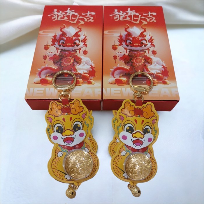 gantungan kunci imlek 2024 naga emas 24 ct 999-Diamond Jewelry - Naga kuning