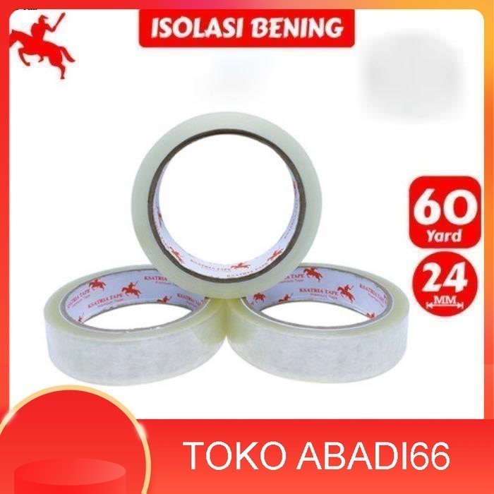 

Isolasi Ksatria Tape Ukuran 24mm X 60 Yard Kemasan 1 Dus