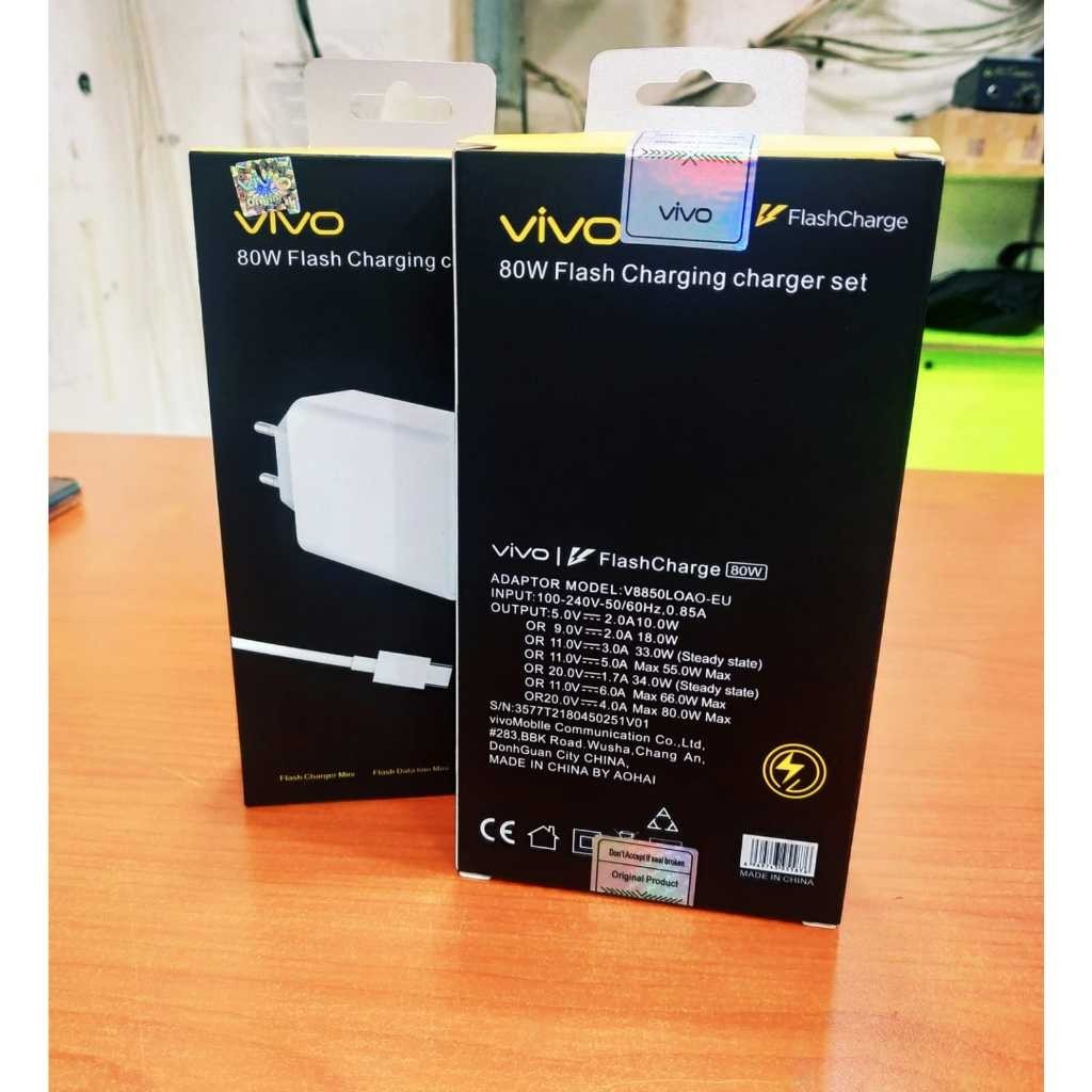 (MC8) CHARGER VIVO 44W FLASH CHARGE-HIGH QUALITY ORIGINAL 100% V21 V23 V25 V25PRO X70 5G 80W Origina