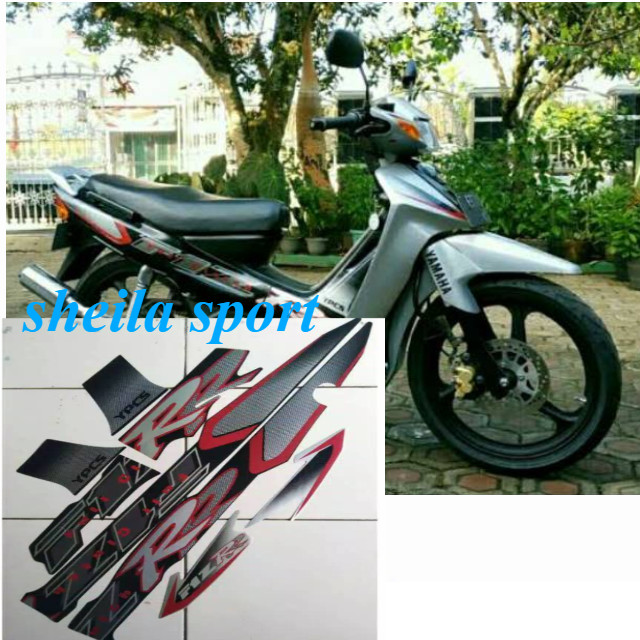 Striping stiker lis body yamaha f1zr fizr fiz r thn 2002 hitam merah silver Stiker motor