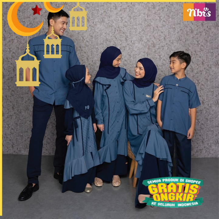 SARIMBIT ESTELA NAVY ORIGINAL NIBRAS FASHION DRESS BAJU BUSANA MUSLIM WANITA DEWASA BUSUI KOKO KEMEJ