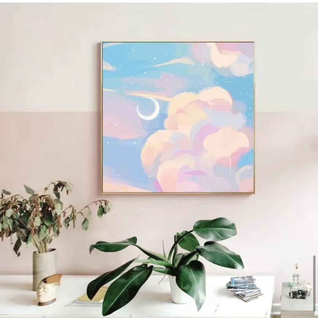 

DIY Paint By Number 20CM Kit 1 Set Kanvas Lukis Nature Bunga Series DIY Paint By Number With Frame