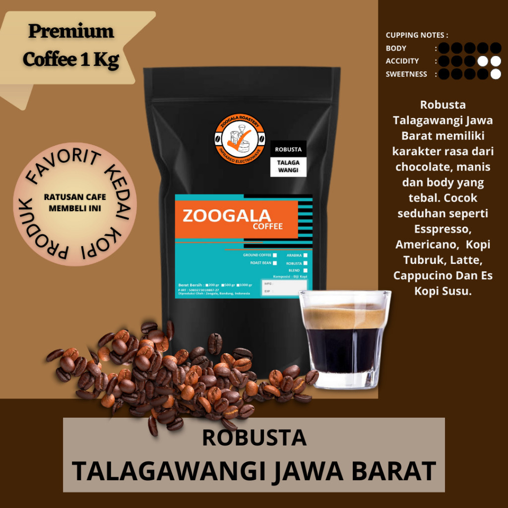 

Kopi Robusta Talagawangi Jawa Barat Natural 1 KG