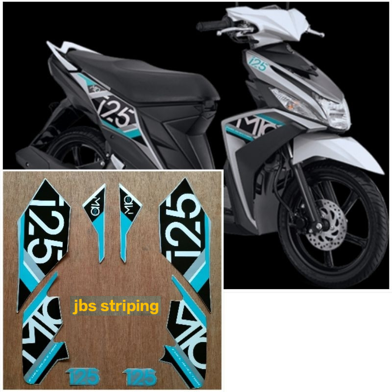Stiker mio m3 Striping  Yamaha Mio M3 silver hijau toskah tahun 2017