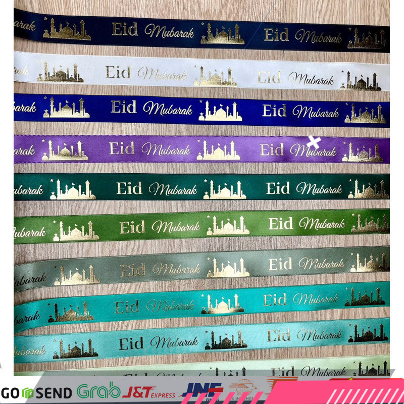

5 Meter Pita Idul Fitri 2,5 cm Pita Lebaran Premium Pita Box Lebaran 2,5 cm (BUKAN 1 ROLL)