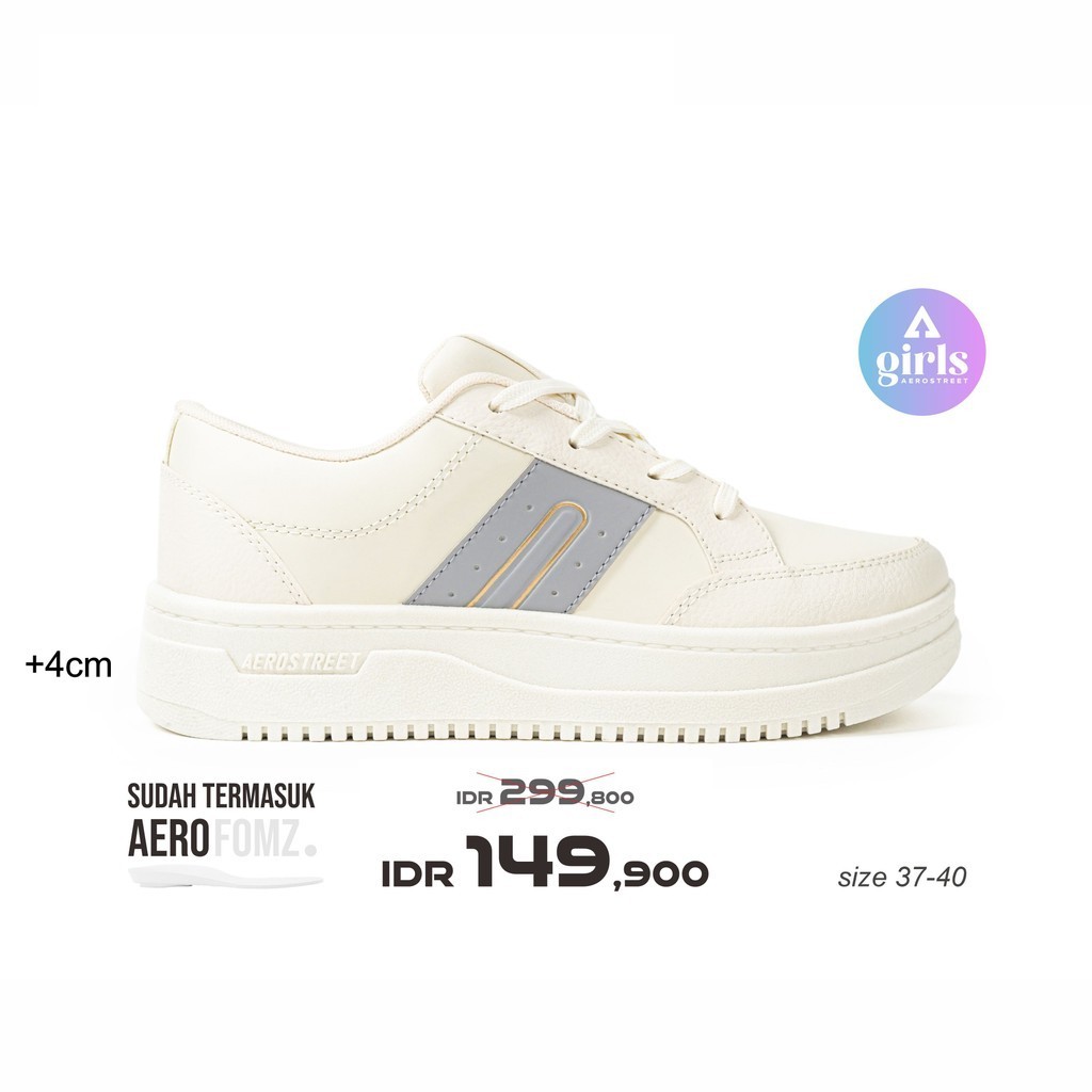 Aerostreet 37-40 Lily Natural Natural Abu Muda - Sepatu Sneaker Wanita