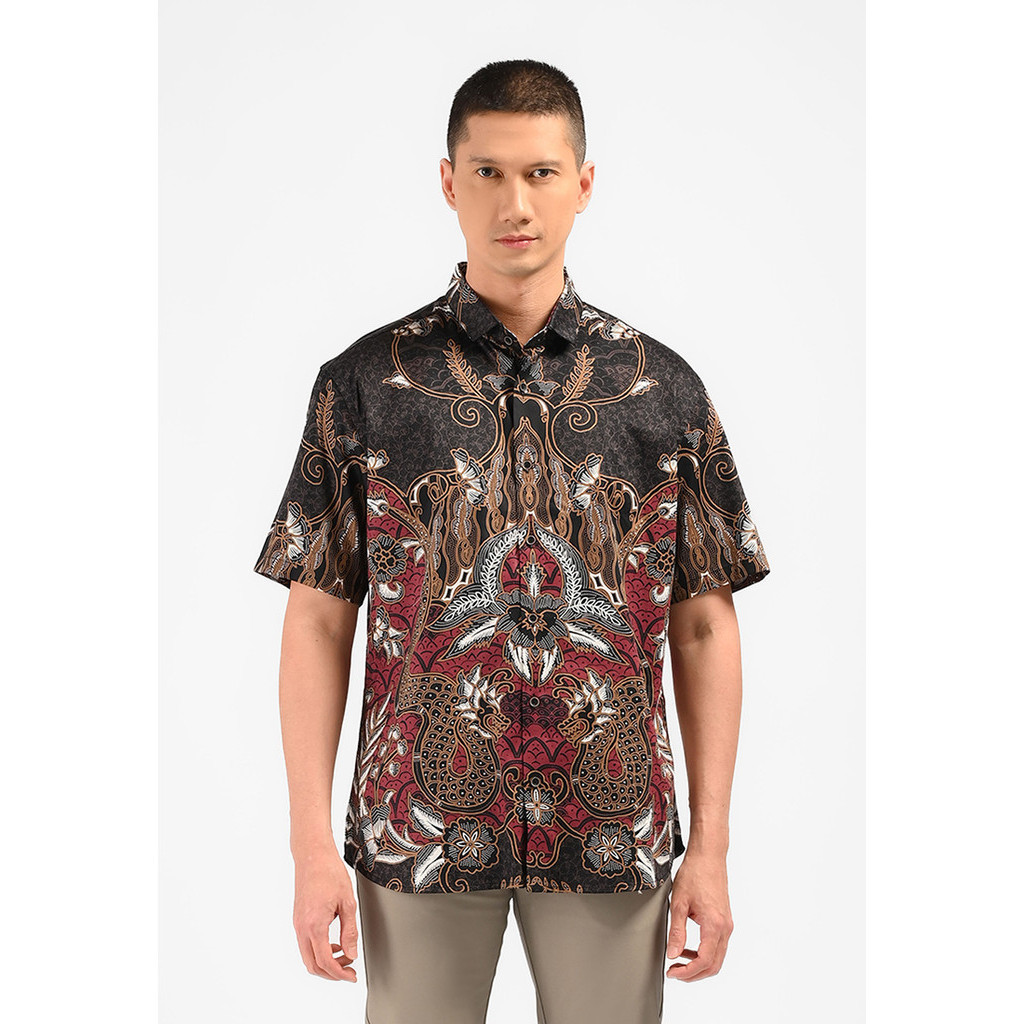 MOC Kemeja Batik Lengan Pendek Pria SHUKA-BLACK